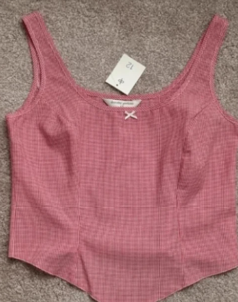 Women's Red Gingham Summer Top BNWT