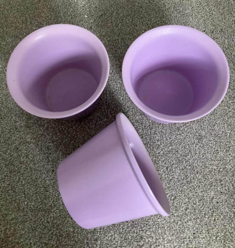 image for Lilac Ceramic Plant Pots x 3 