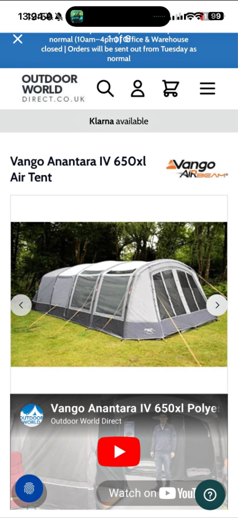Air tent and pumps 