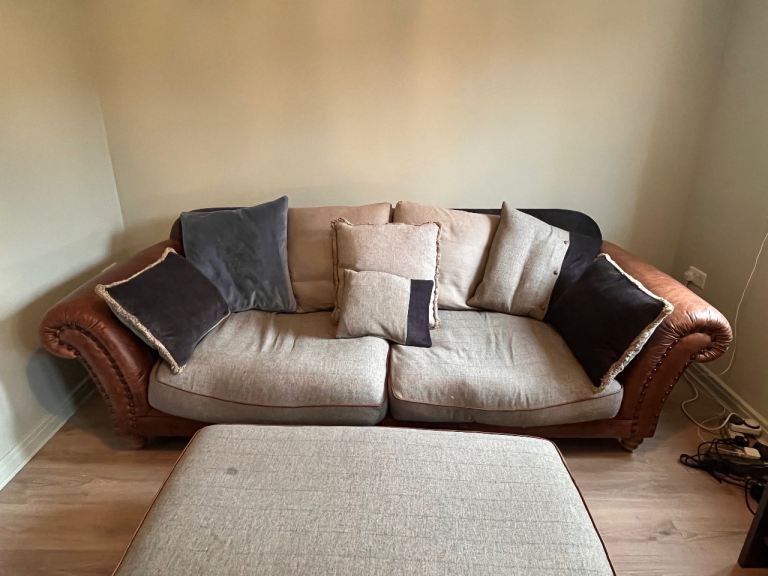 Free 3 Seater Sofa and Footstool 