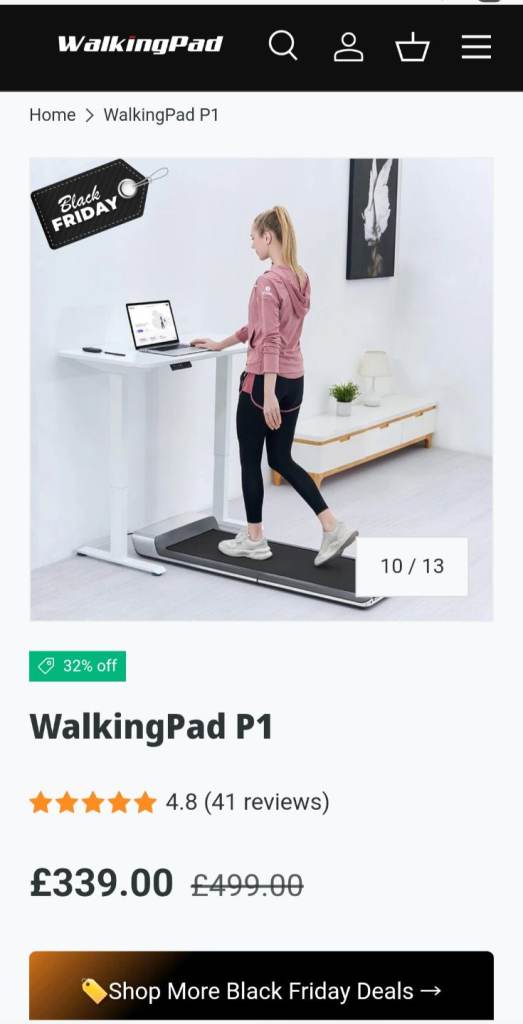 P1 Walking Pad, as new with remote with display. Can also be used with mobile phone app or tablet