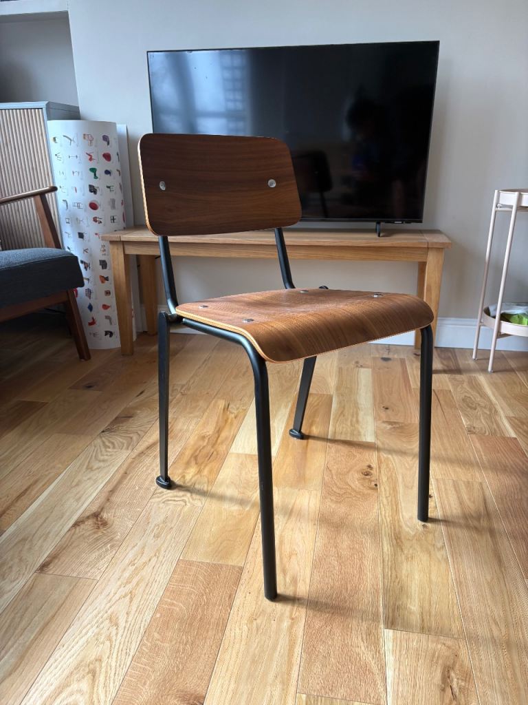 Dining or desk chair – Mid Century - Metal and walnut wood