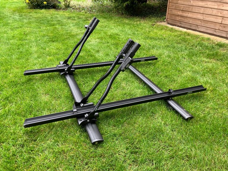 CRUZ RACE (Lockable) Bike Carriers x 2 and CRUZ Aero Bars roof rack (lockable).