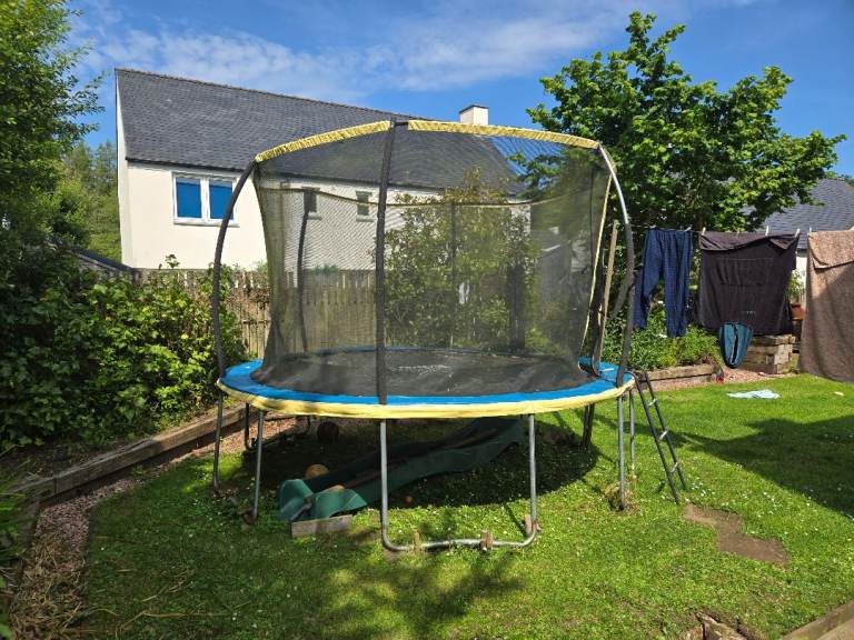 Large Kids Trampoline with Safety Net and Ladder