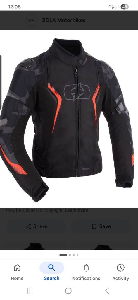 Mens motorcycle jacket 