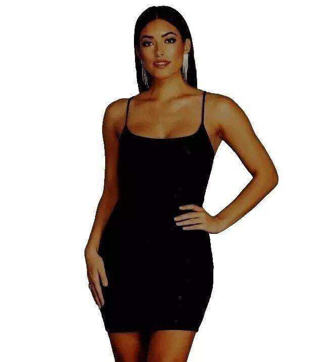 image for New Light Textured Black Strappy Body Con Little Black Dress.Size 8.POST OR COLLECT!
