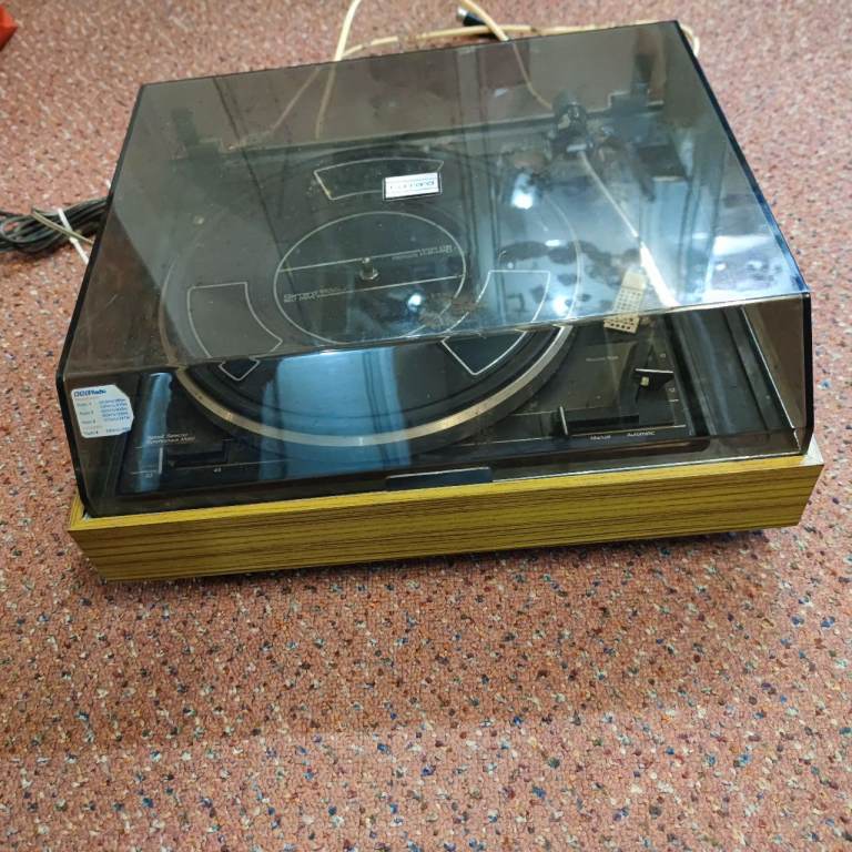 GARRARD RECORD DECK VINTAGE 125SB with lid Spares repairs no cartridge