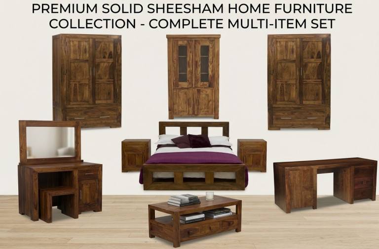 Bespoke Solid Sheesham Wood Furniture Suite | £5,000+ RRP | Complete with extra free furniture!