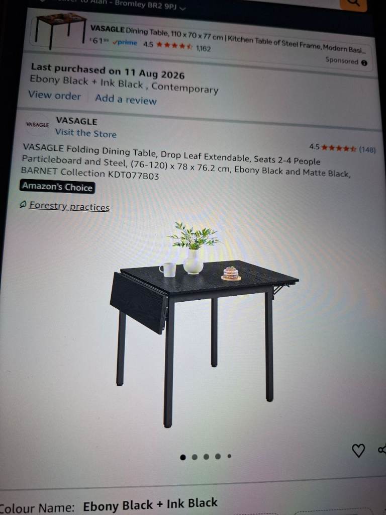 Black Dining Extendable Table