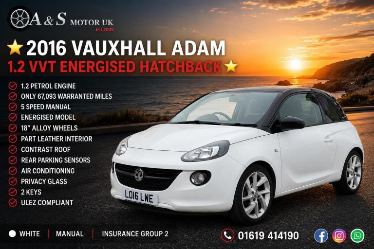 VAUXHALL ADAM 1.2 i ecoFLEX ENERGISED 2016