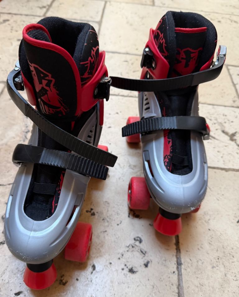 SFR Hurricane Kids Adjustable Quad Skates - UK 3-6 Red