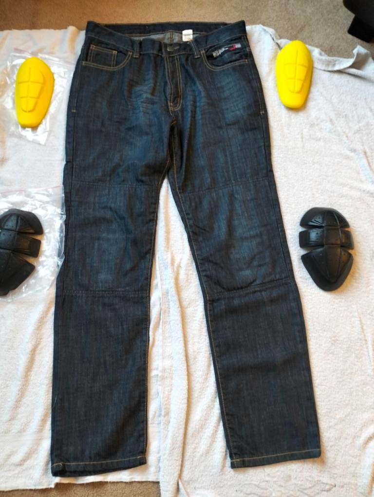 NWOT Oxford SP-J2 Aramid Mens Motorcycle Jeans 34"W 33" L CE  Knee Hip Armour