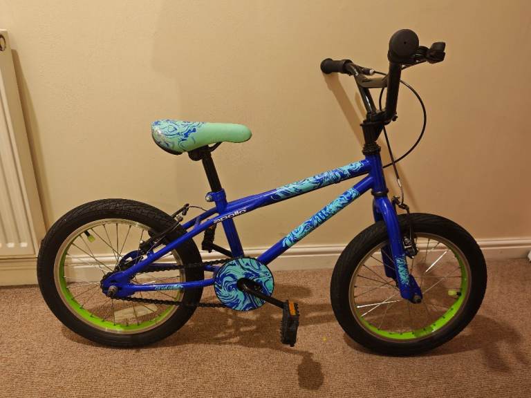 Kids Blue and Green Bike, 16-inch Wheels – Good Condition