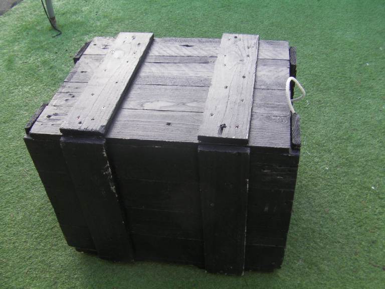 vintage heavy duty wooden transport tool machine box