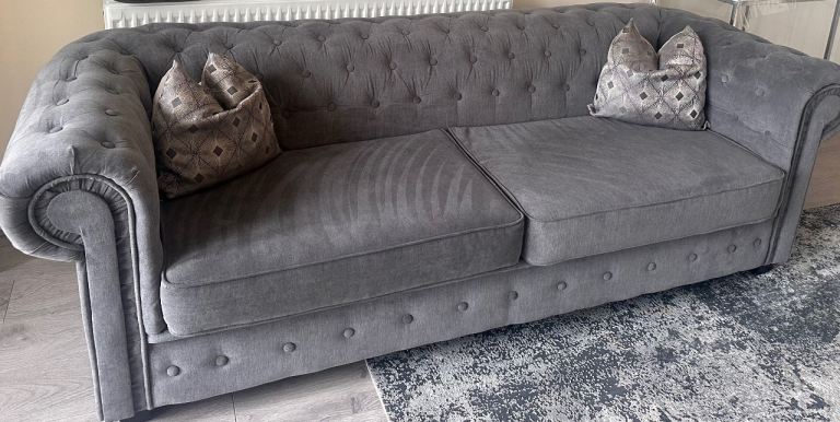 3 Lovely matching grey sofas 