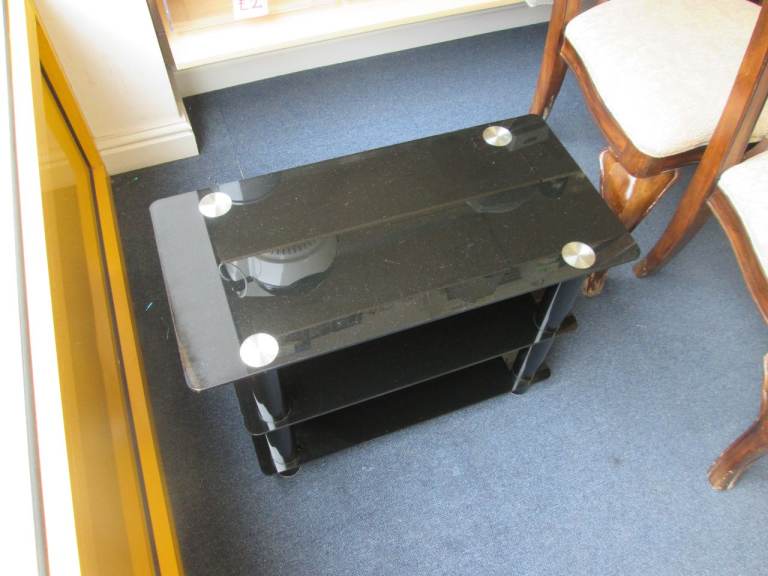 BLACK GLASS COFFEE TABLE (SEE DETAILS BELOW) at HAVEN TRUST CHARITY SHOP