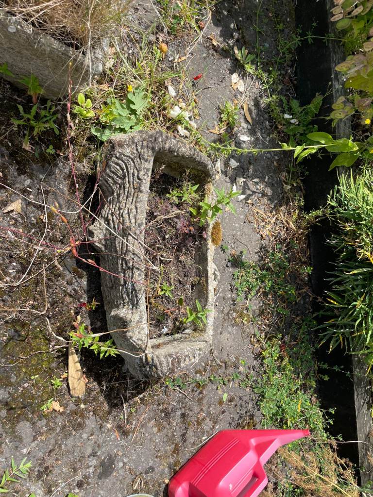 Stone Log shaped planter