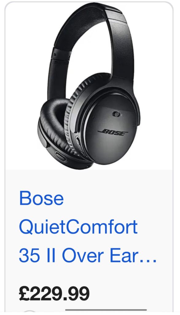 Bose QuietComfort 35 II Over-Ear Headphones – Black, Good Condition