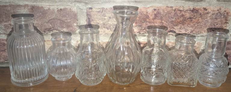 8pcs used Assorted Mini Boho Vintage Flower Vases