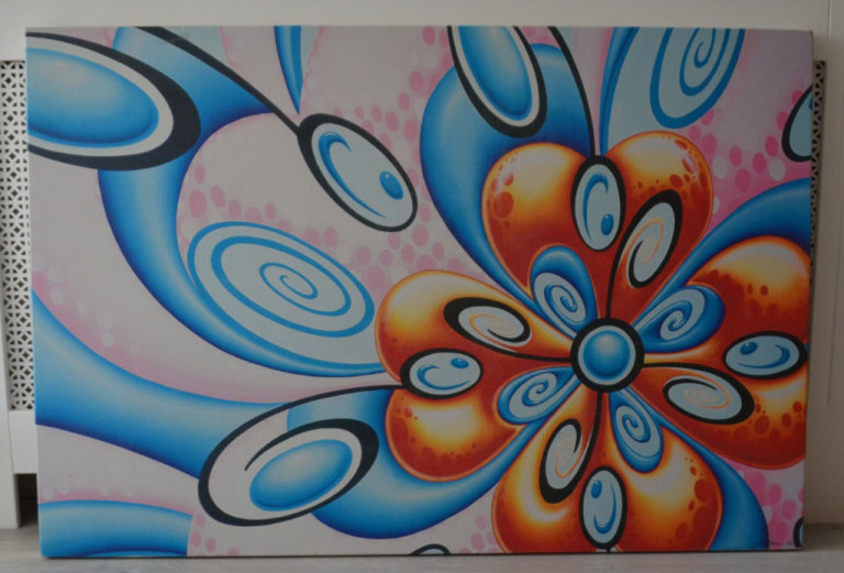 Large Conor Wilson 'Perpetual Delights' Canvas Art Print Abstract Psychedelic Artwork Signed 2003