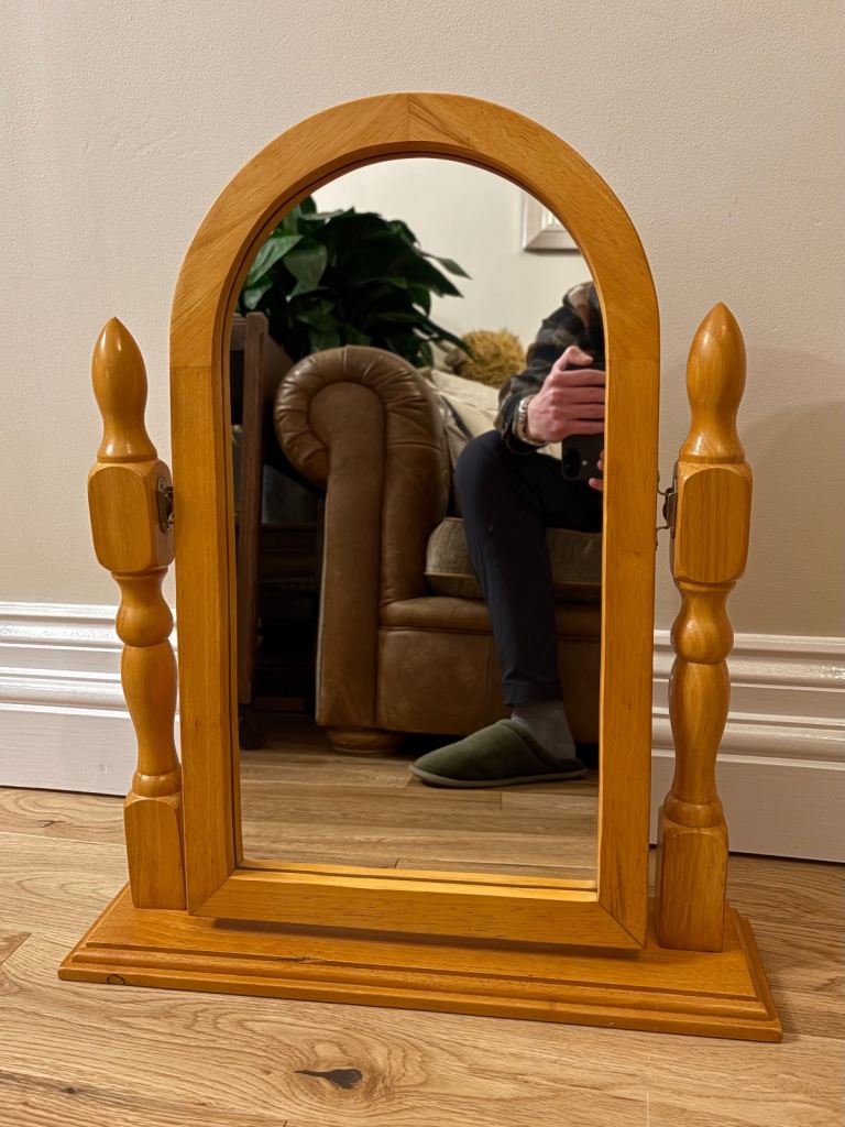image for Vintage Pine Swivel Dressing Table Mirror