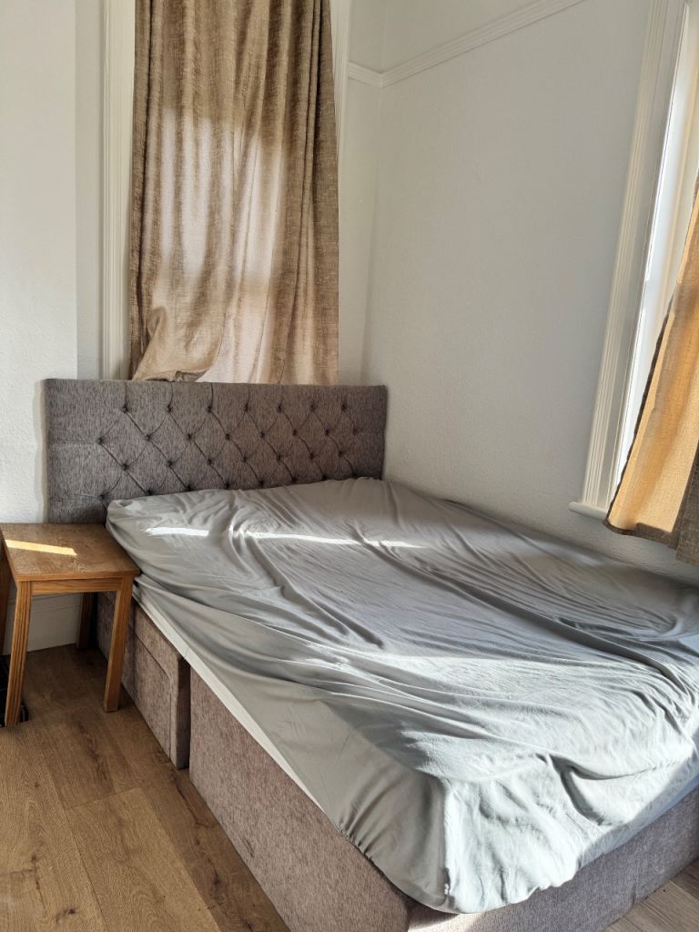 A bed with a mattress