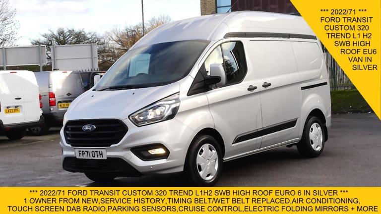 2022 Ford Transit Custom 320 TREND ECOBLUE L1 H2 SWB HIGH ROOF IN SILVER WITH AIR CONDITIONING,PA...