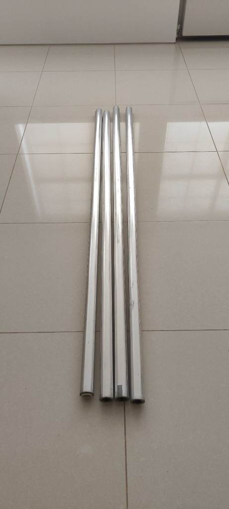 Large Metal Roman Blind Tubes with White Weight Bars / Brackets  Parts Only