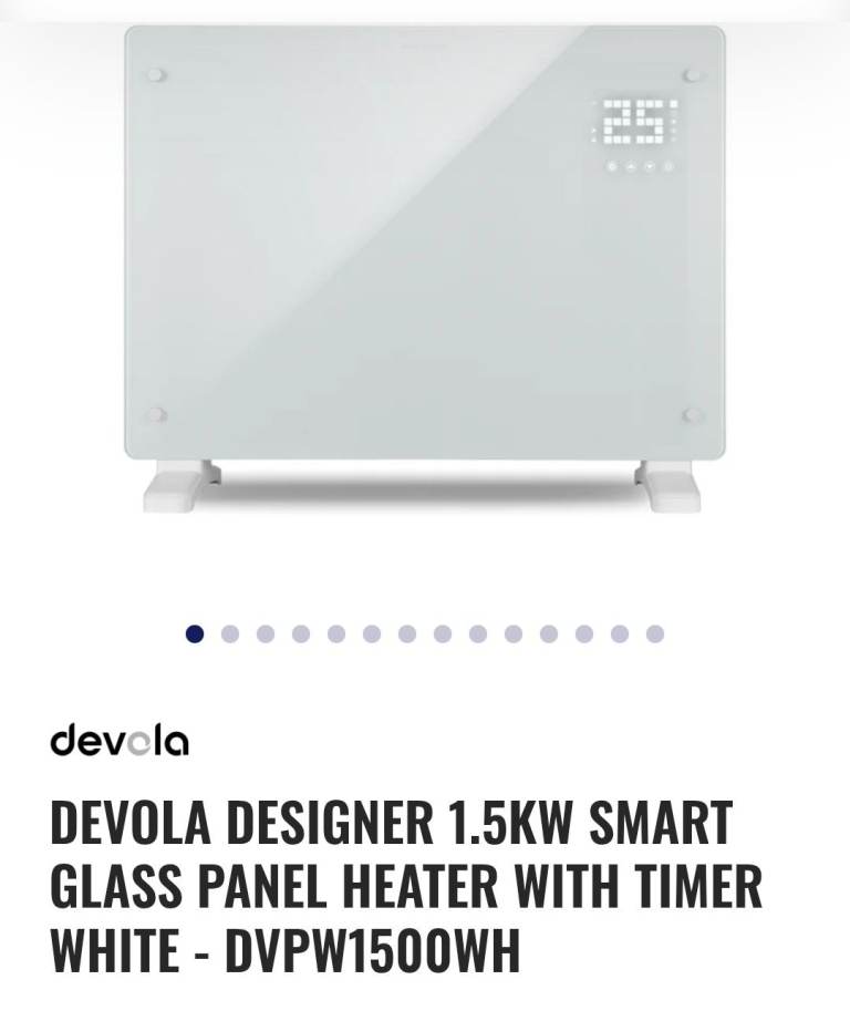 Smart glass panel heater brand new in box 