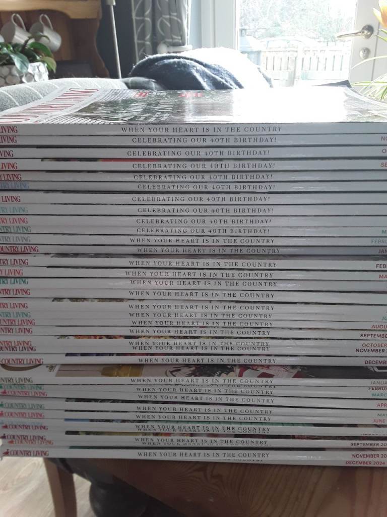 65 copies of Country Living and 25 Beautiful Homes 