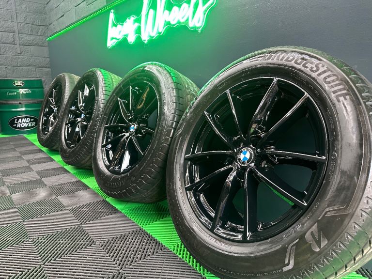 Genuine BMW X5 G05 X6 G06 18” Powder Coated Gloss Black alloy wheels 6880684 & 5/6mm+ tyres!