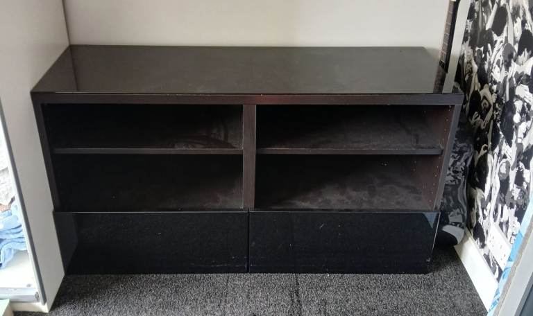 Black TV Unit / Sideboard – Good Condition