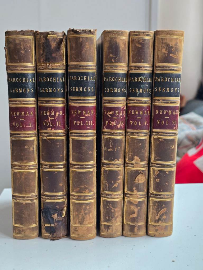 1842 Antique Victorian Parochial Sermons Henry Newman Vol.1-6 Leatherbound English Books