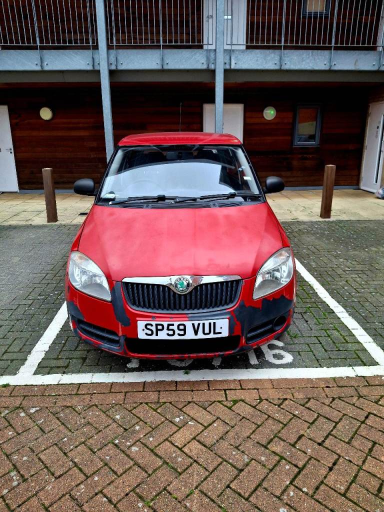 Red Skoda Fabia