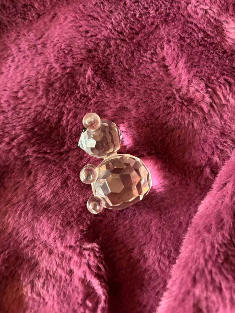 Vintage Signed Swarovski Teddy Bear Crystal Figurine