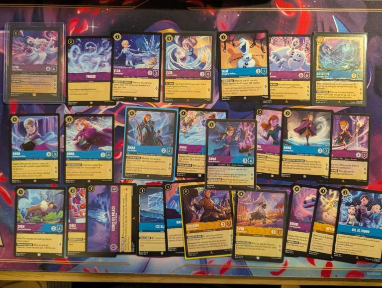 Disney Lorcana Frozen Cards Legendary Elsa Anna Olaf Kristoff Bundle