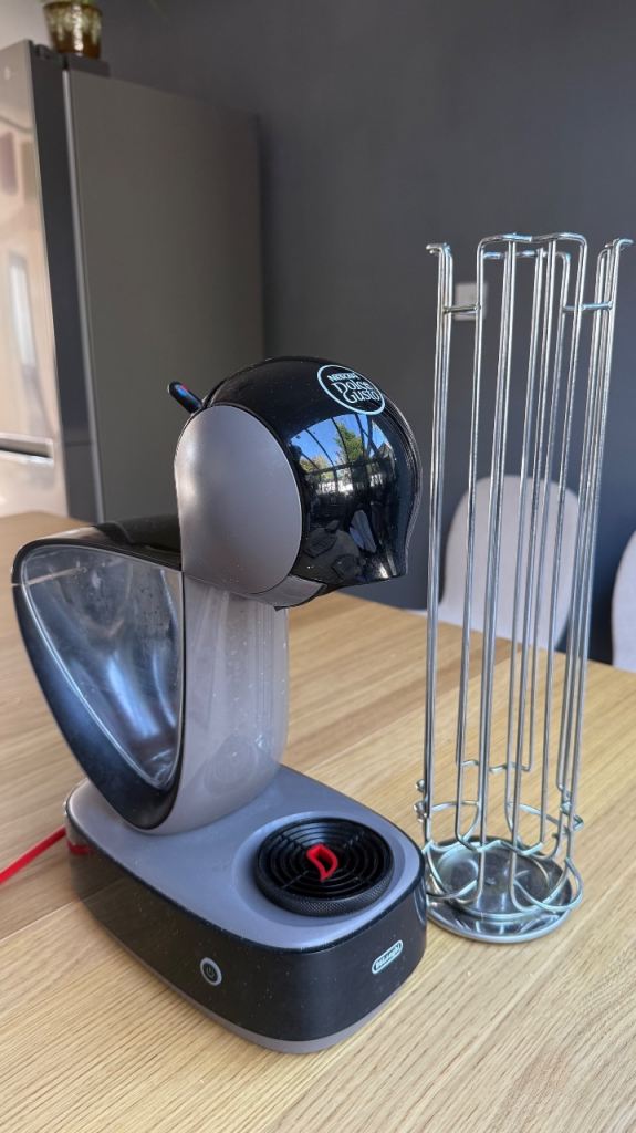 DeLonghi Nescafe Dolce Gusto Infinissima Coffee Machine - Black/Grey + Capsules rack