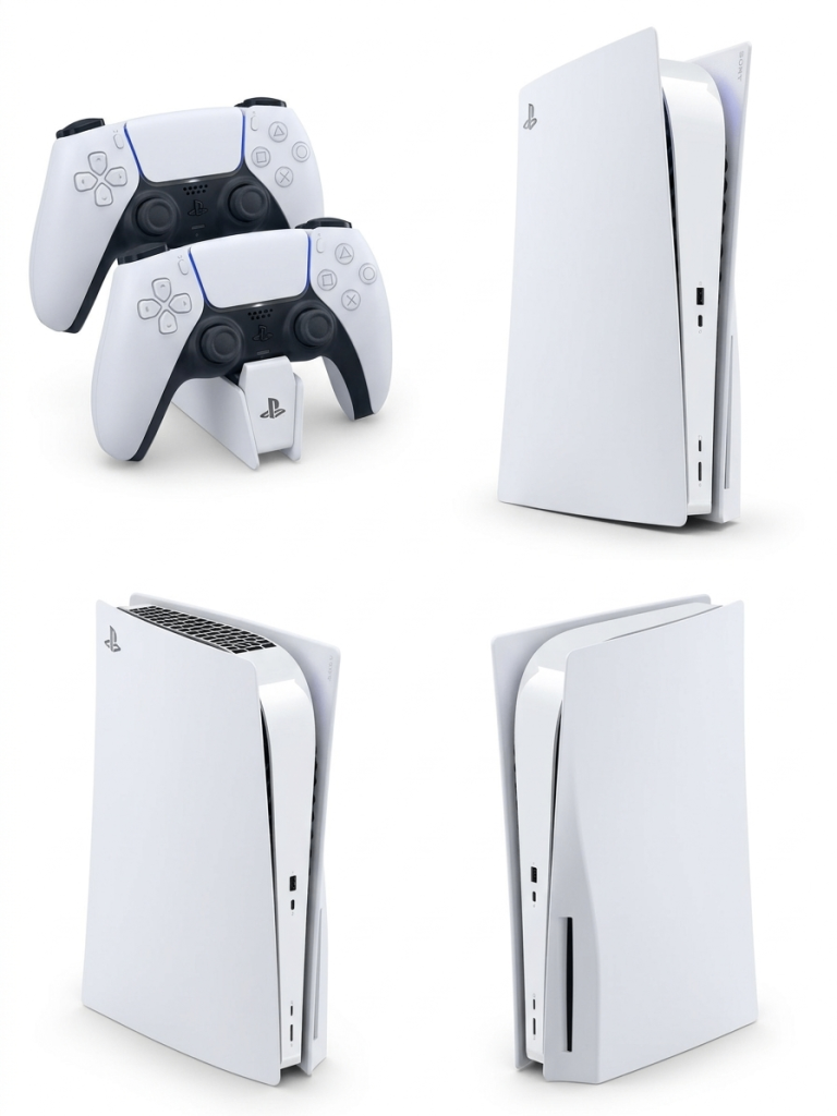 Sony PlayStation 5 PS5 Disc Edition Console Bundle - 2 Controllers, Charging Dock