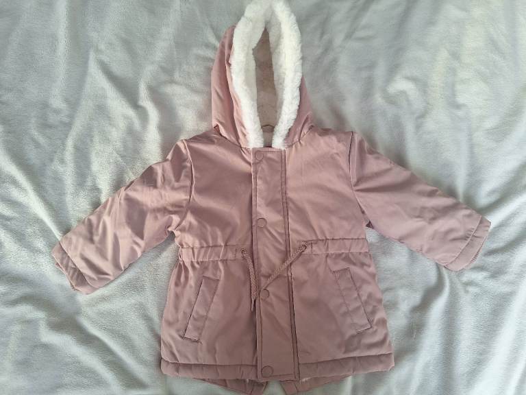 Pink Hooded Jacket Primark Size 9-12 Months 