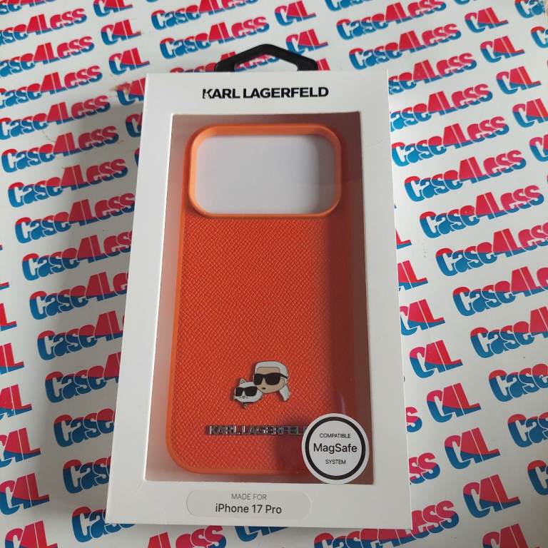 New KARL LAGERFELD iPhone 17 Pro MagSafe Case – Orange
