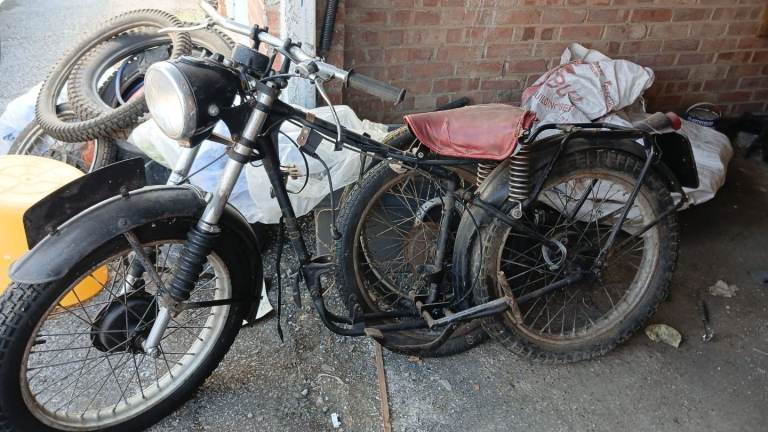 Barn find Bsa bantam spares.old .vintage motor bike parts .norton.parts.job lot 
