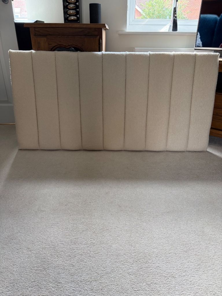 Cream boucle/teddy fleece headboard