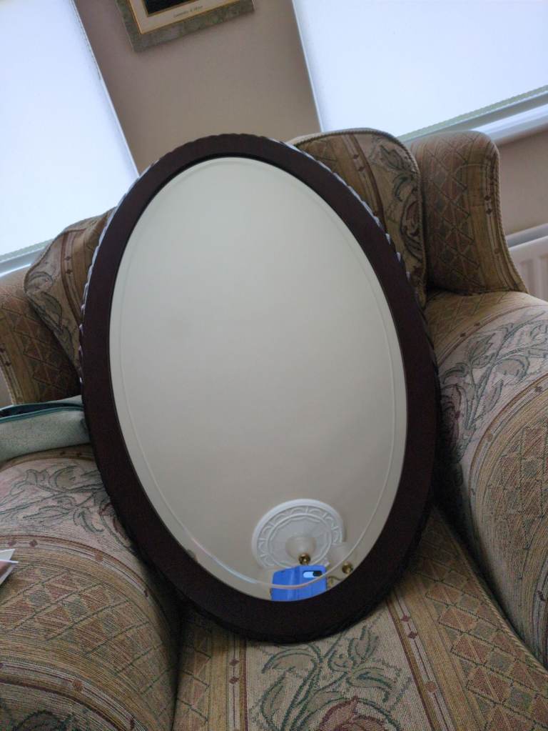 Mahogany Oval Mirror