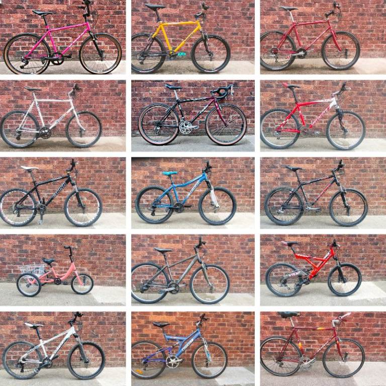 Bikes all ready to ride away 