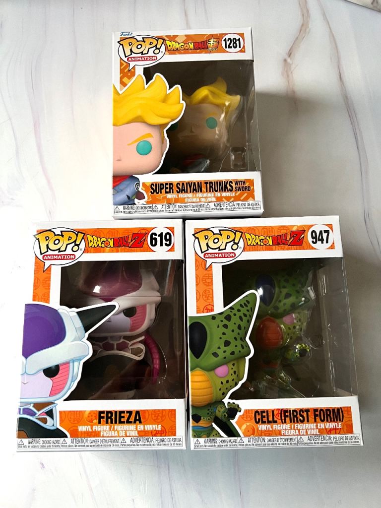 Funko Pop ! Animation : Dragonball Z x 3 Super Saiyan, Frieza & Cell ...