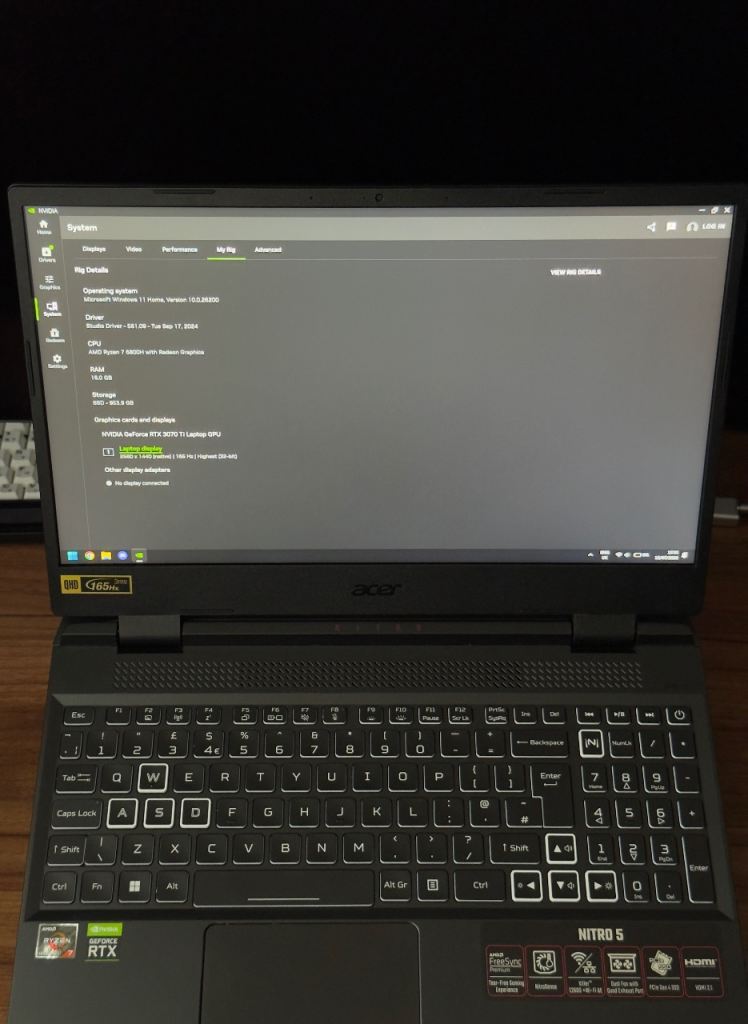 ACER NITRO 5 | Geforce RTX 3070ti, Ryzen 7 6800H