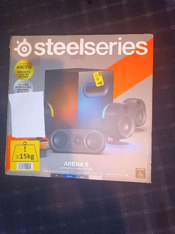 SteelSeries Arena 9_ 5.1 Speaker System with Wireless Rear Speakers, Bluetooth 5.3