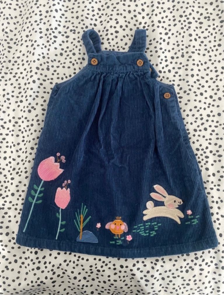 M&S Baby Corduroy Dress with Rabbit Detail 9-12m