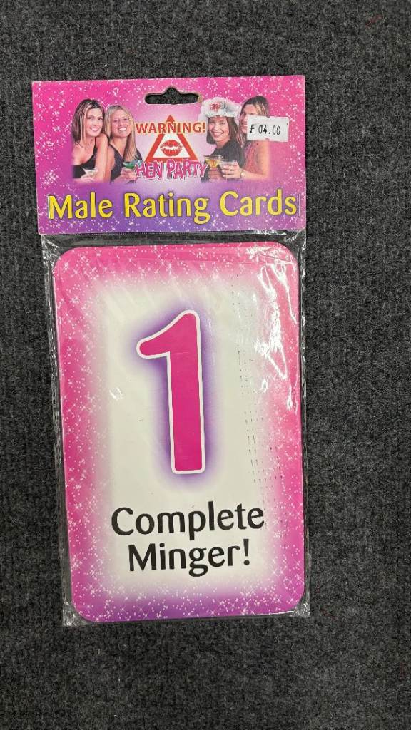 Hen Party Male Rating cards 