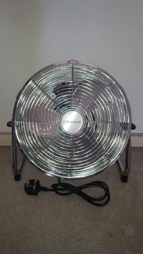 Belaco 12 inch Chrome Metal Floor Fan